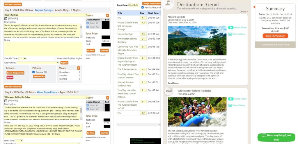 Intelitour itineray builder